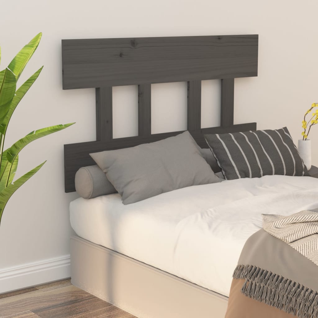 Uzglavlje za krevet sivo 103,5 x 3 x 81 cm od masivne borovine