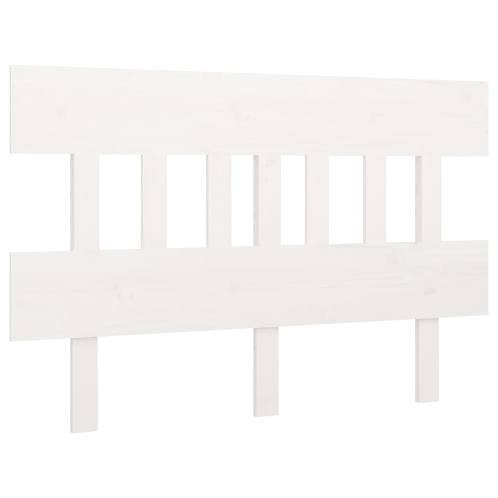 Uzglavlje za krevet bijelo 123,5x3x81 cm od masivne borovine