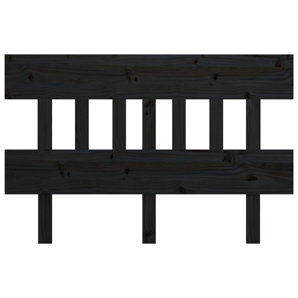 Uzglavlje za krevet crni 123,5x3x81 cm od masivne borovine