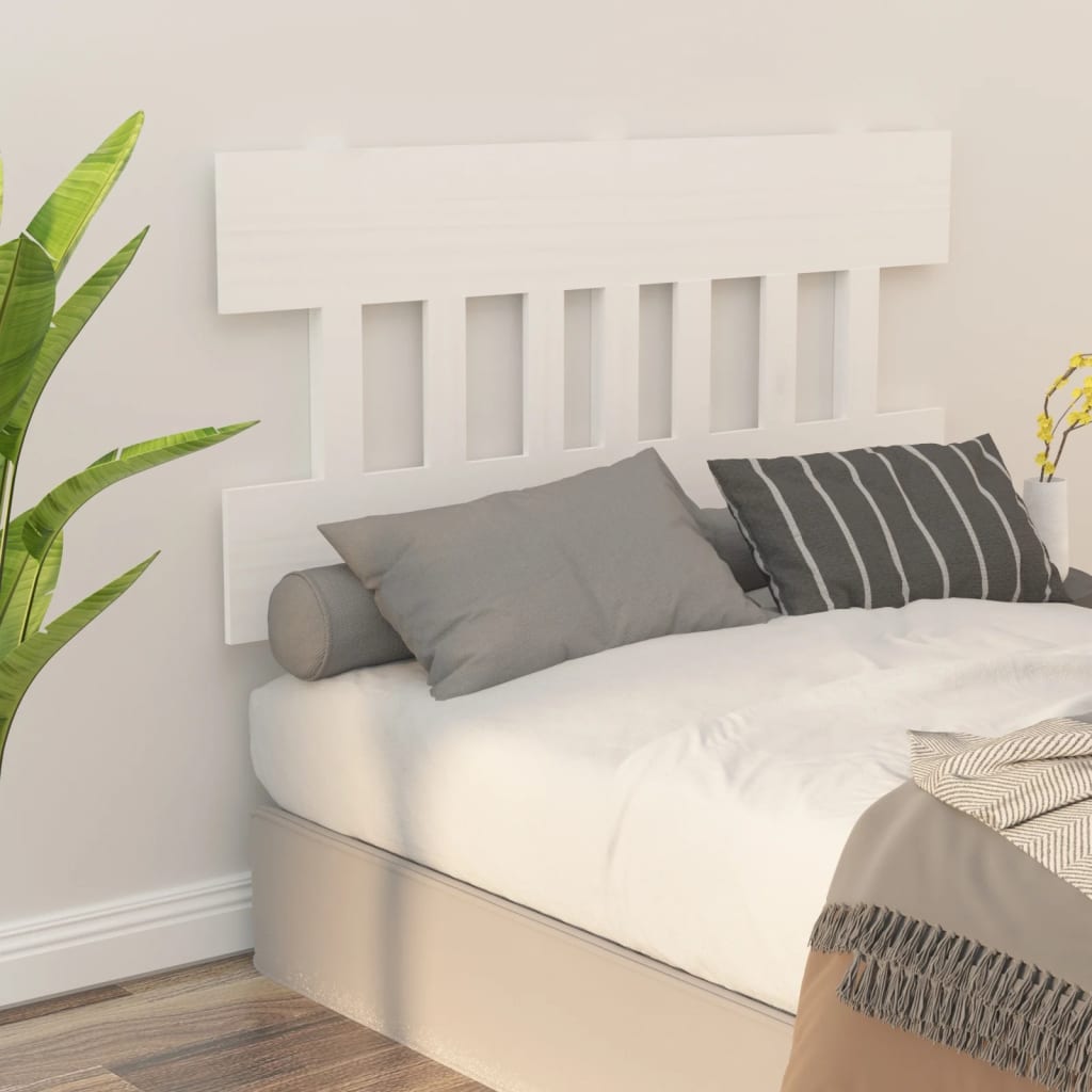 Uzglavlje za krevet bijelo 143,5x3x81 cm od masivne borovine