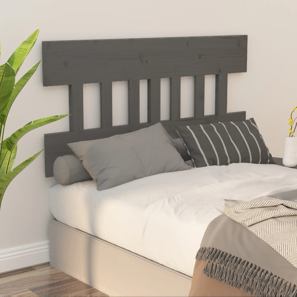 Uzglavlje za krevet sivo 163,5 x 3 x 81 cm od masivne borovine