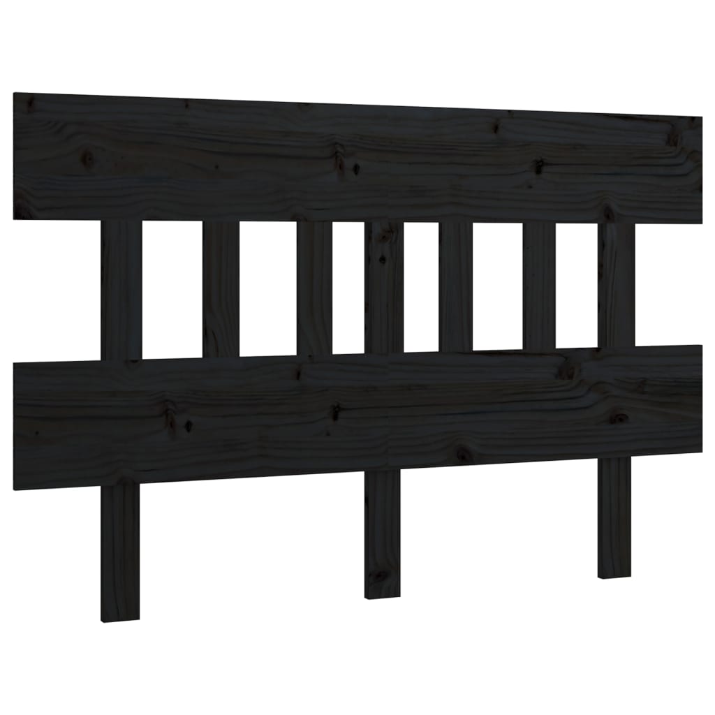 Uzglavlje za krevet crni 163,5x3x81 cm od masivne borovine