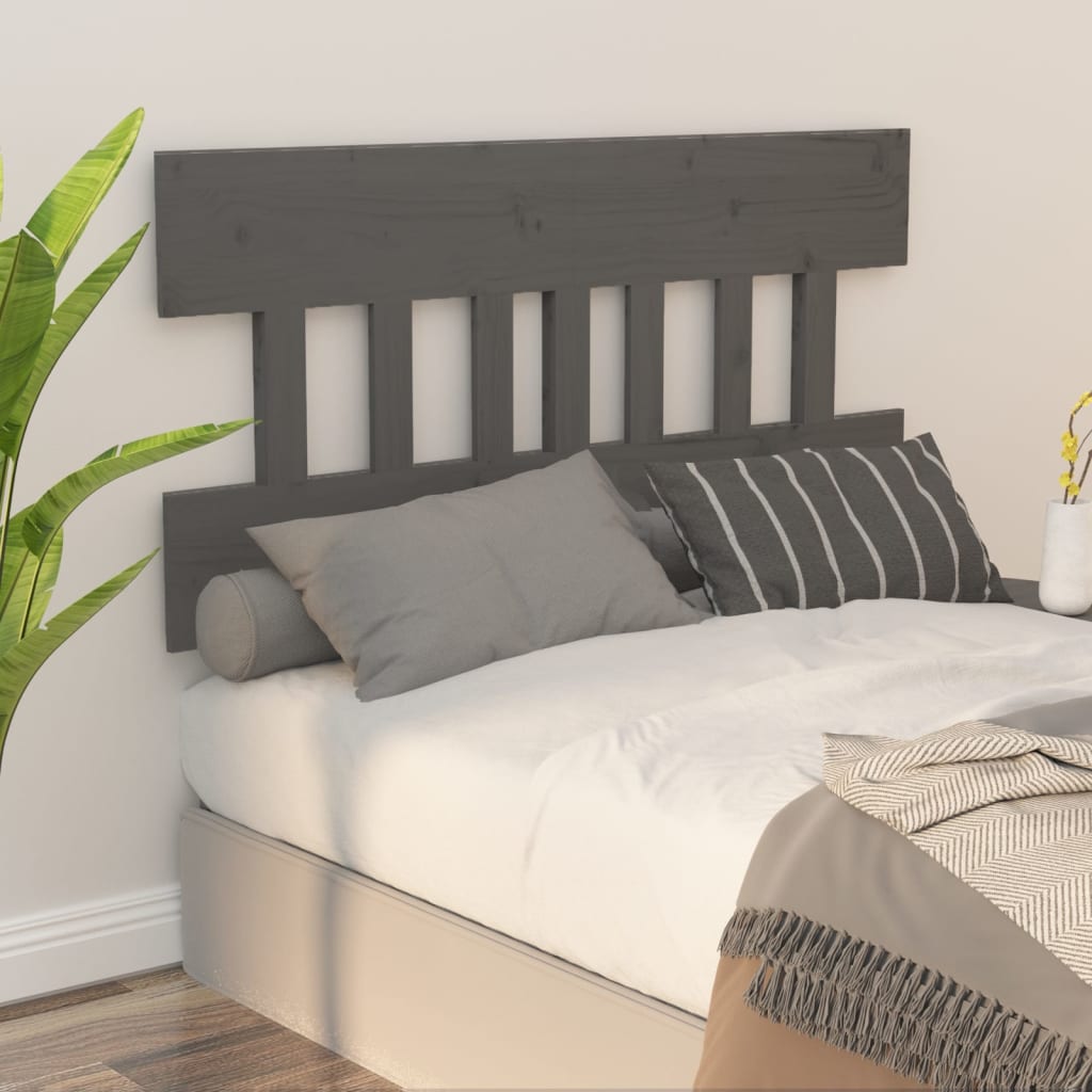 Uzglavlje za krevet sivo 203,5x3x81 cm od masivne borovine