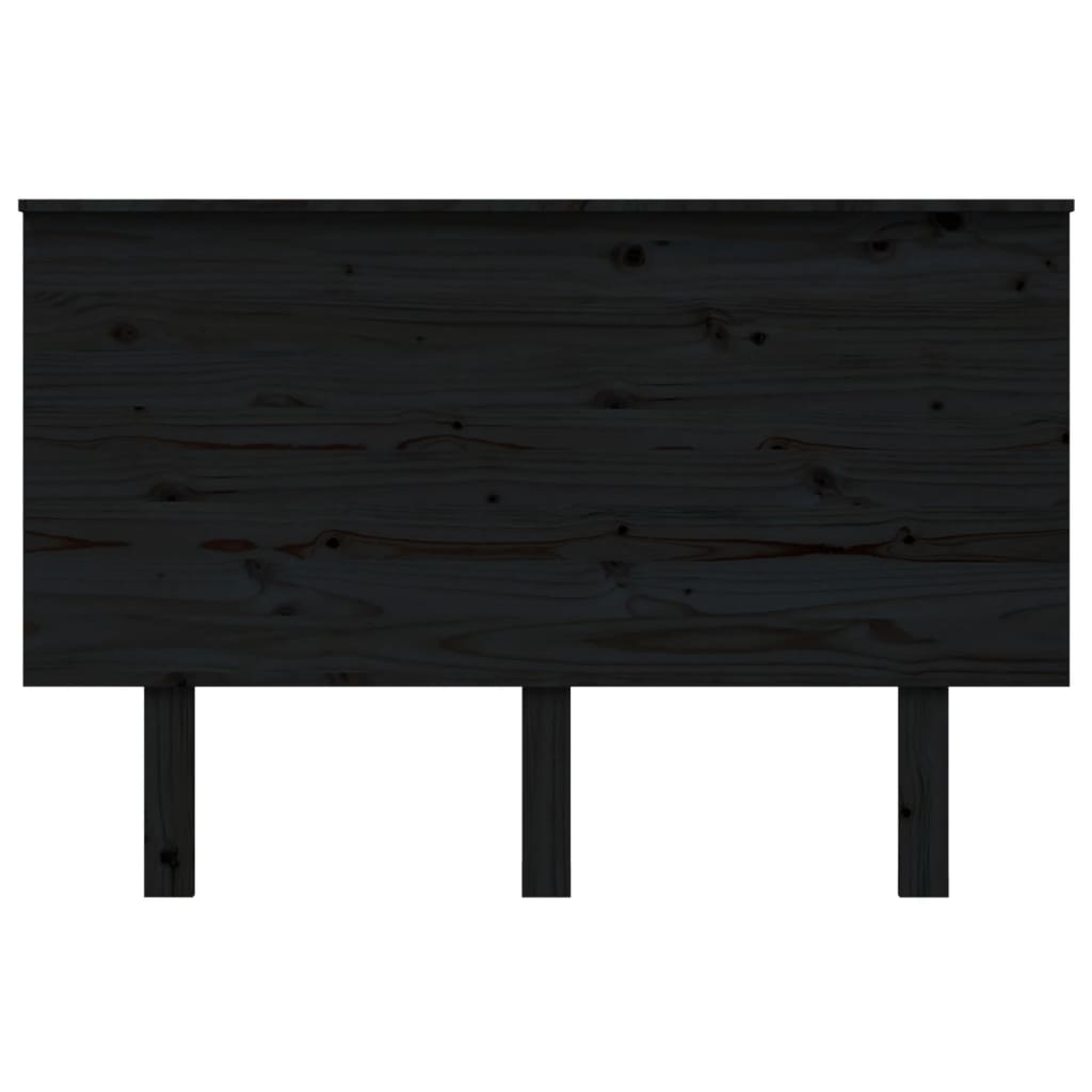Uzglavlje za krevet crni 124 x 6 x 82,5 cm od masivne borovine