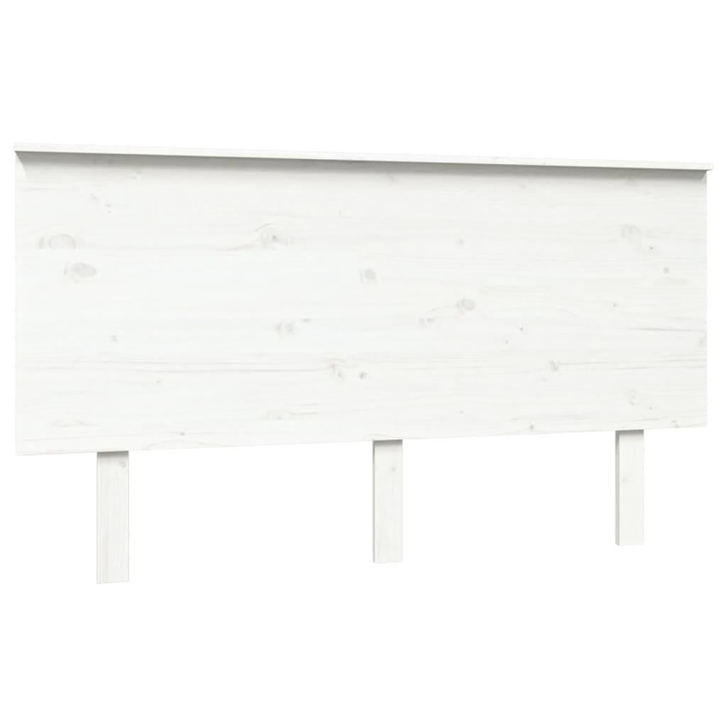 Uzglavlje za krevet bijelo 144x6x82,5 cm od masivne borovine