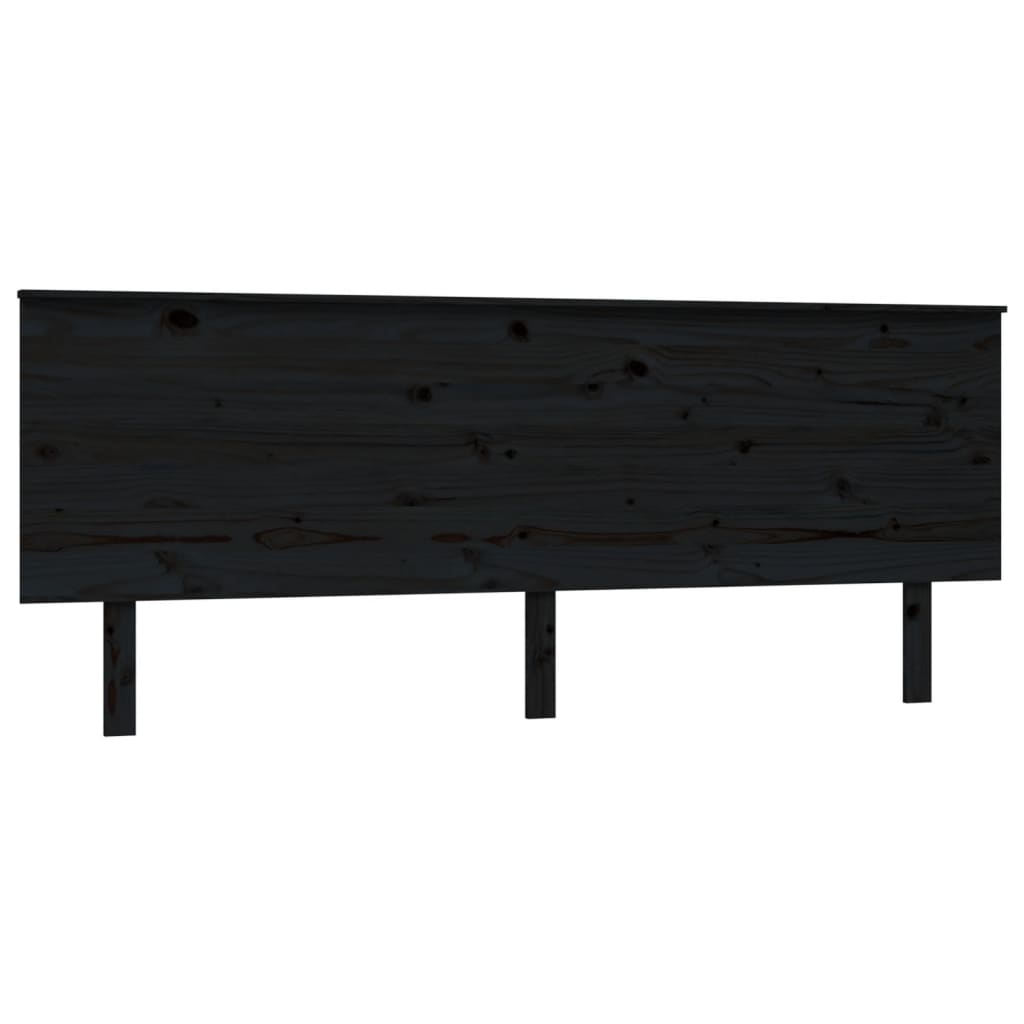 Uzglavlje za krevet crni 204x6x82,5 cm od masivne borovine