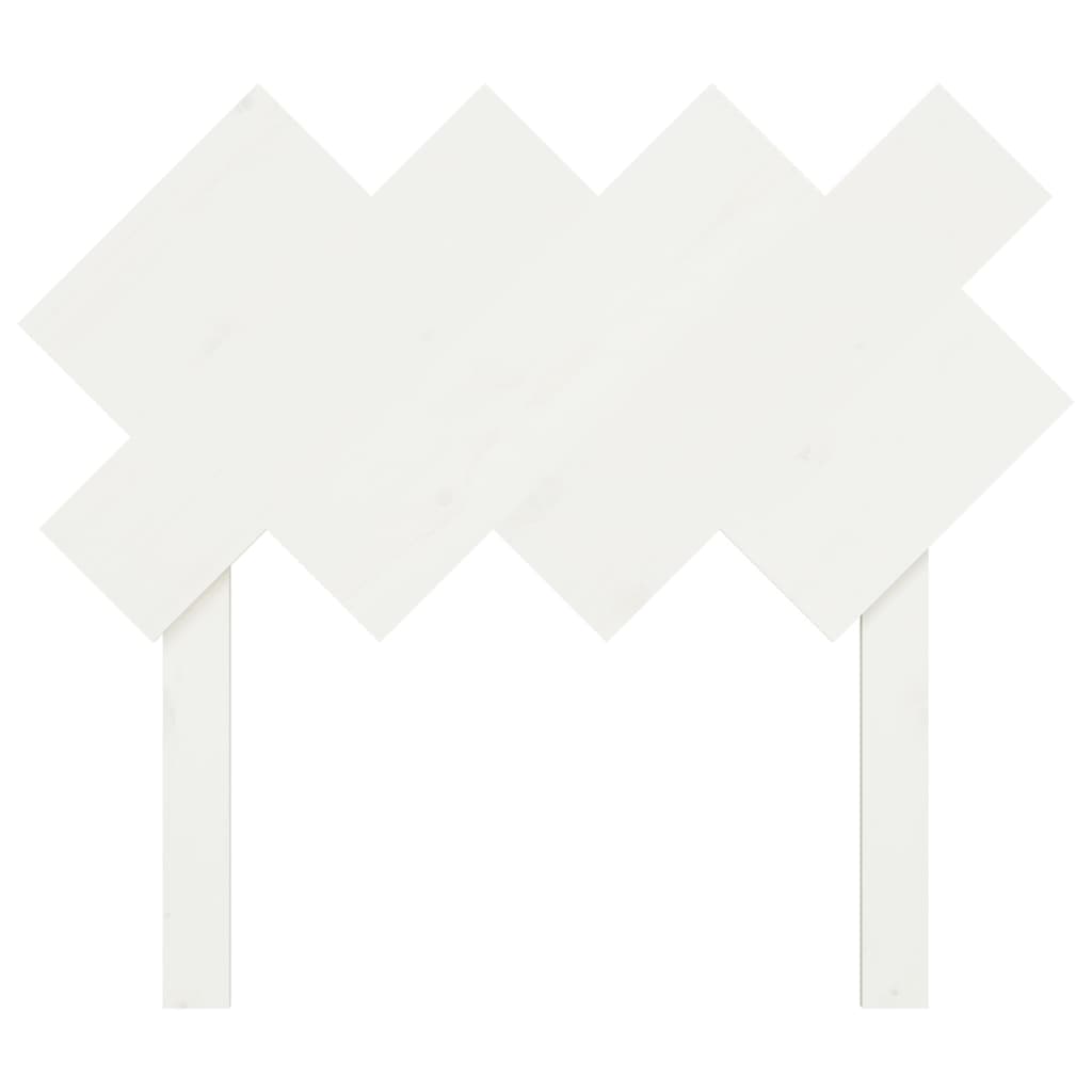 Uzglavlje za krevet Bijela 92x3x81 cm od masivne borovine