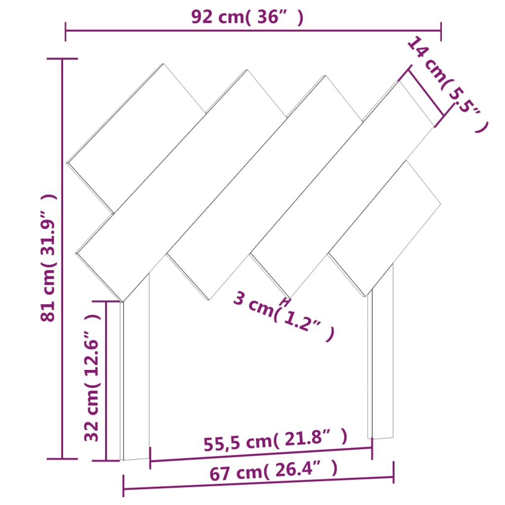 Uzglavlje za krevet boja meda 92x3x81 cm masivna borovina