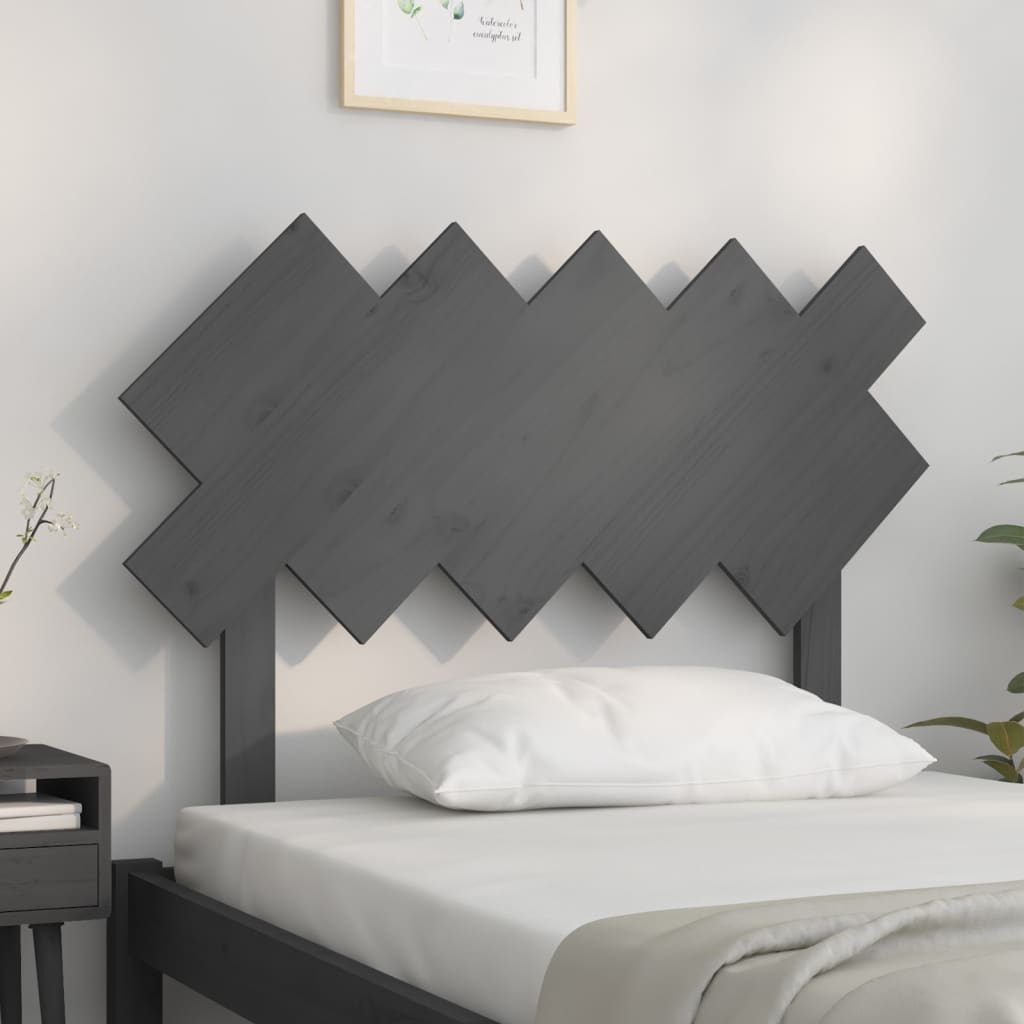 Uzglavlje za krevet sivi 104x3x80,5 cm od masivne borovine