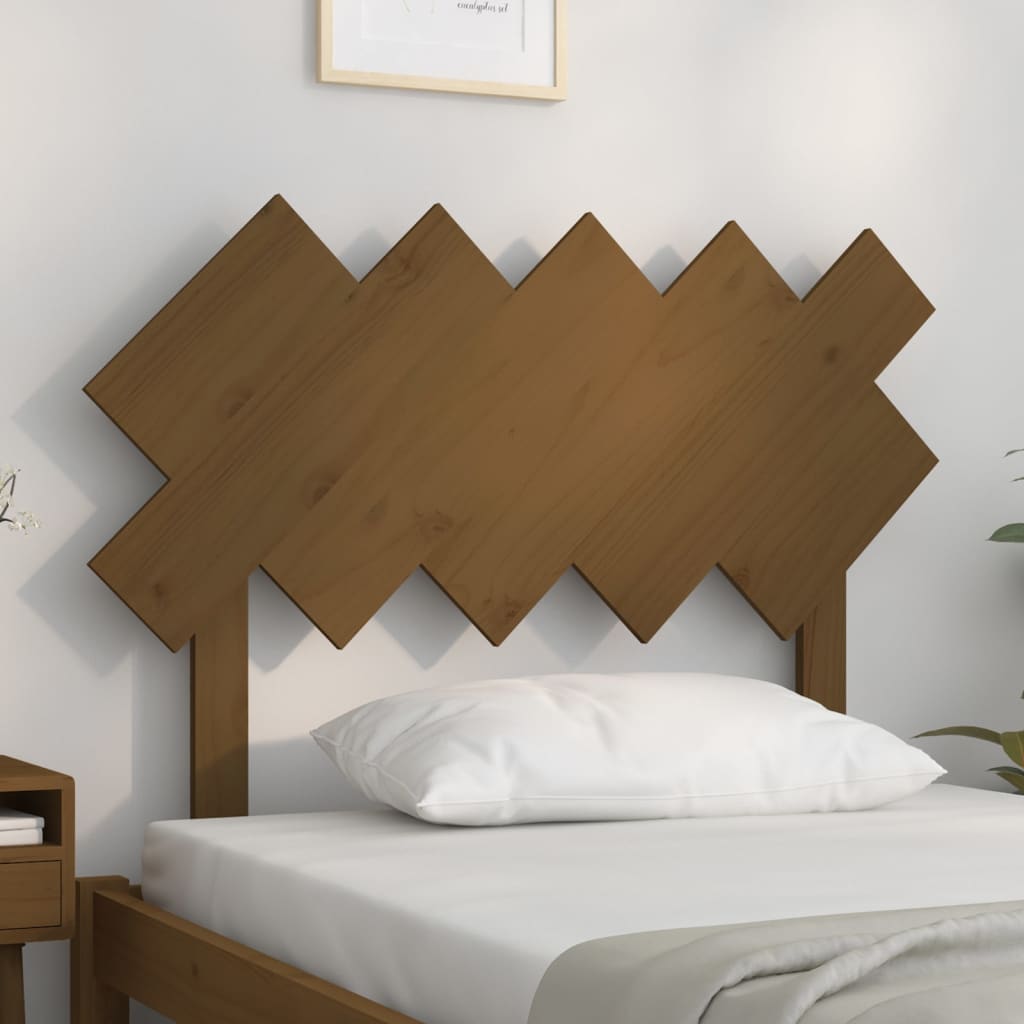 Uzglavlje za krevet boja meda 104x3x80,5 cm masivna borovina