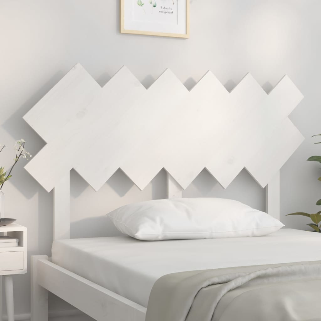 Uzglavlje za krevet Bijela 122,5x3x80,5 cm od masivne borovine