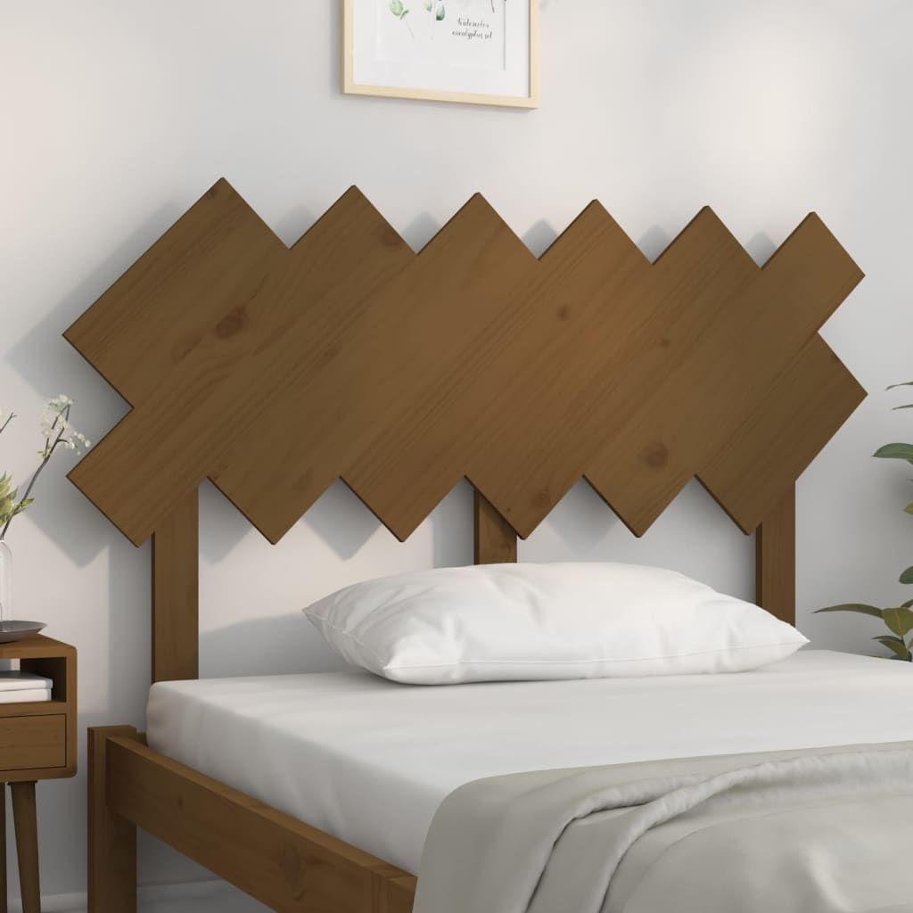 Uzglavlje za krevet boja meda 122,5x3x80,5 cm masivna borovina