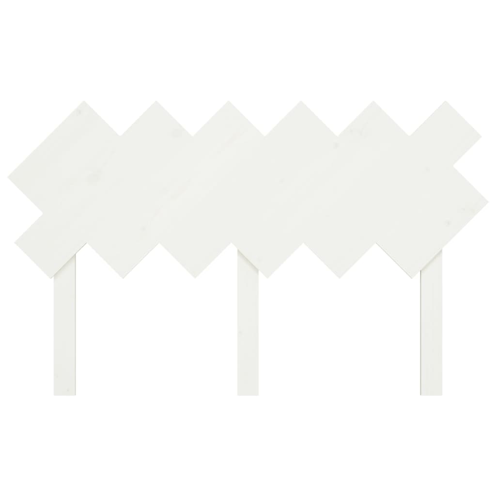 Uzglavlje za krevet Bijela 132x3x81 cm od masivne borovine