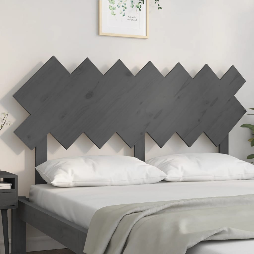 Uzglavlje za krevet sivi 141x3x80,5 cm od masivne borovine
