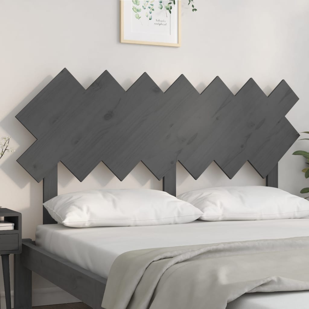 Uzglavlje za krevet sivi 151,5x3x81 cm od masivne borovine