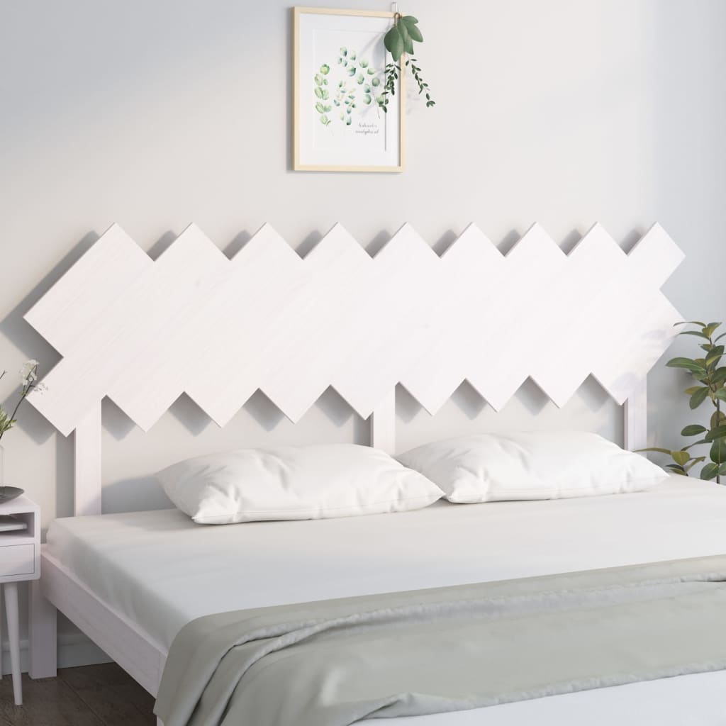 Uzglavlje za krevet Bijela 178x3x80,5 cm od masivne borovine