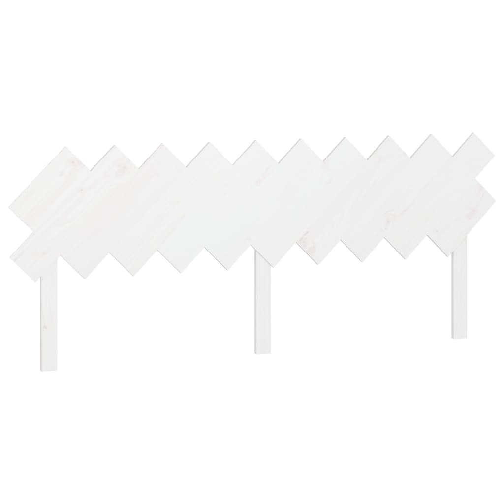 Uzglavlje za krevet Bijela 196x3x80,5 cm od masivne borovine