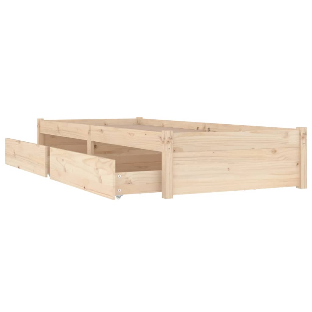 Okvir za krevet s ladicama 75 x 190 cm jednokrevetni