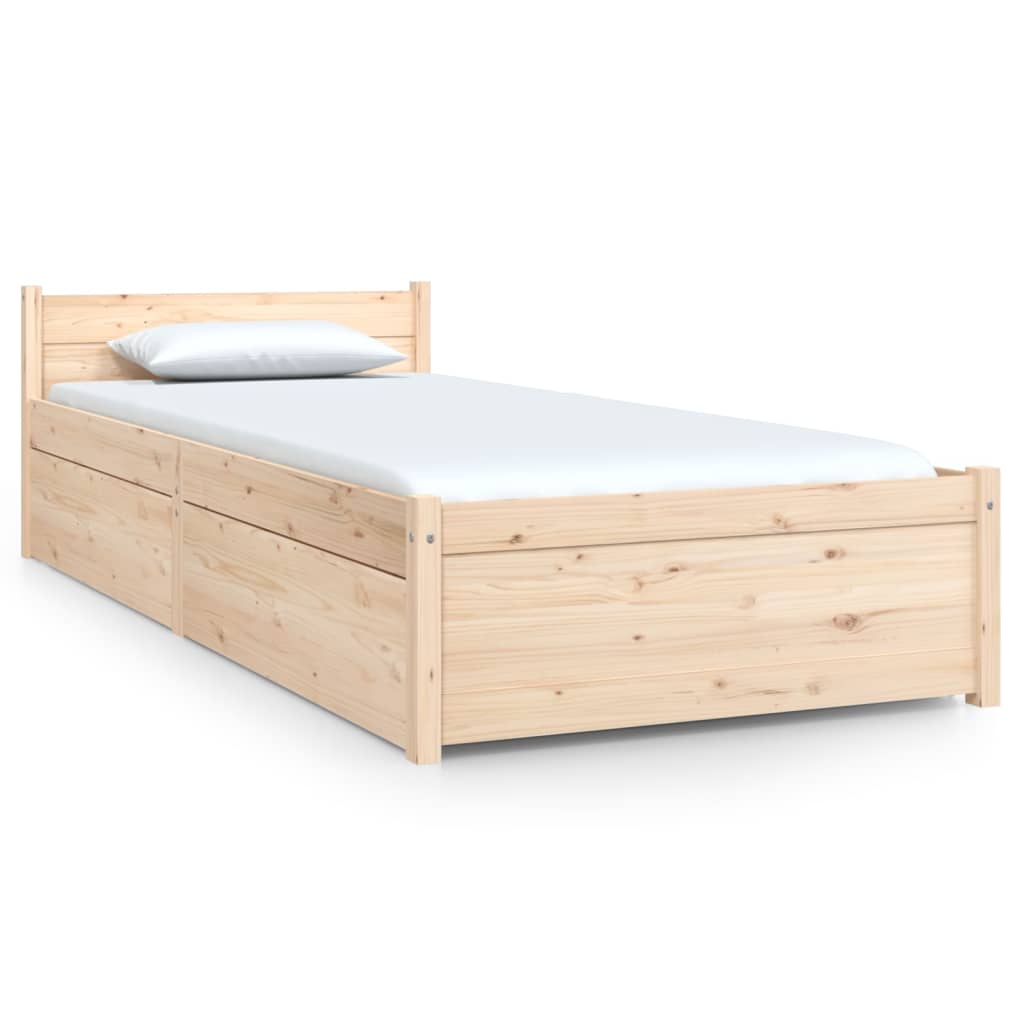 Okvir za krevet s ladicama 75 x 190 cm jednokrevetni