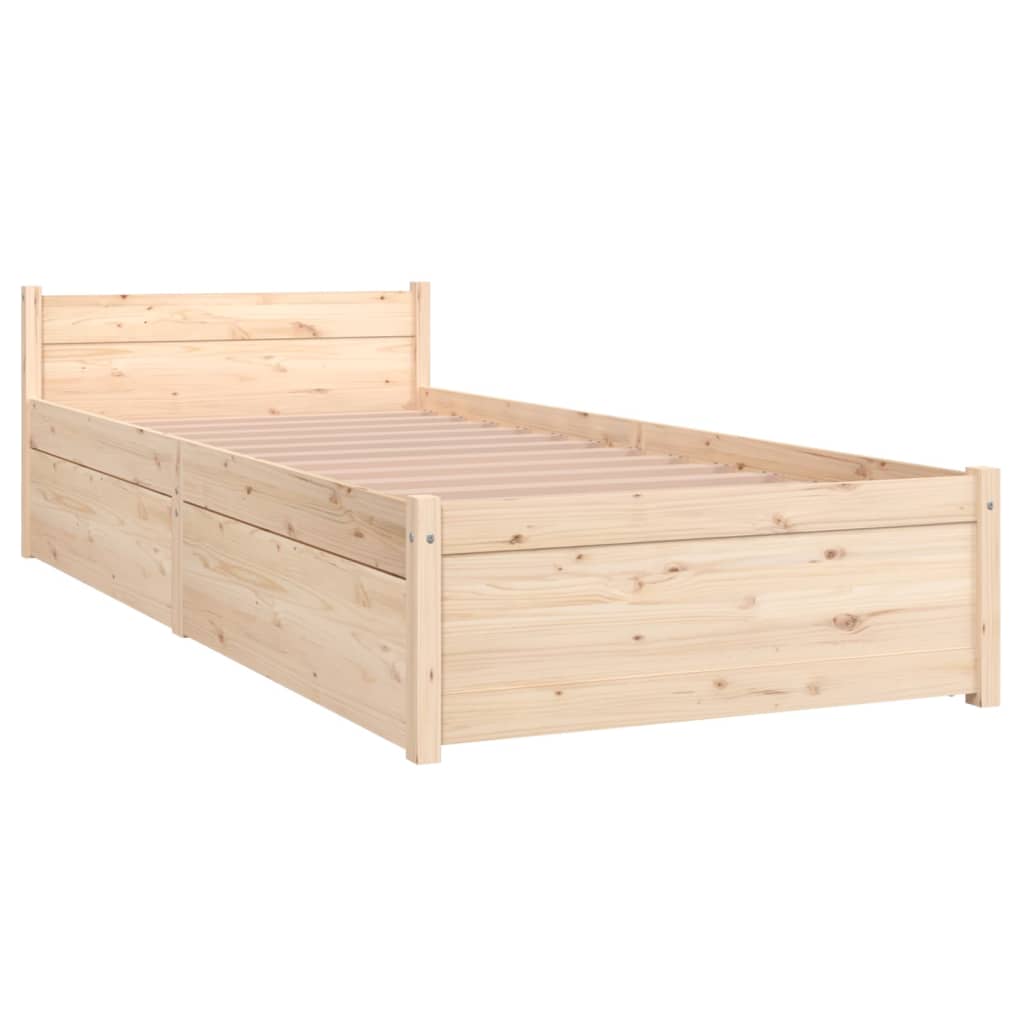 Okvir za krevet s ladicama 75 x 190 cm jednokrevetni
