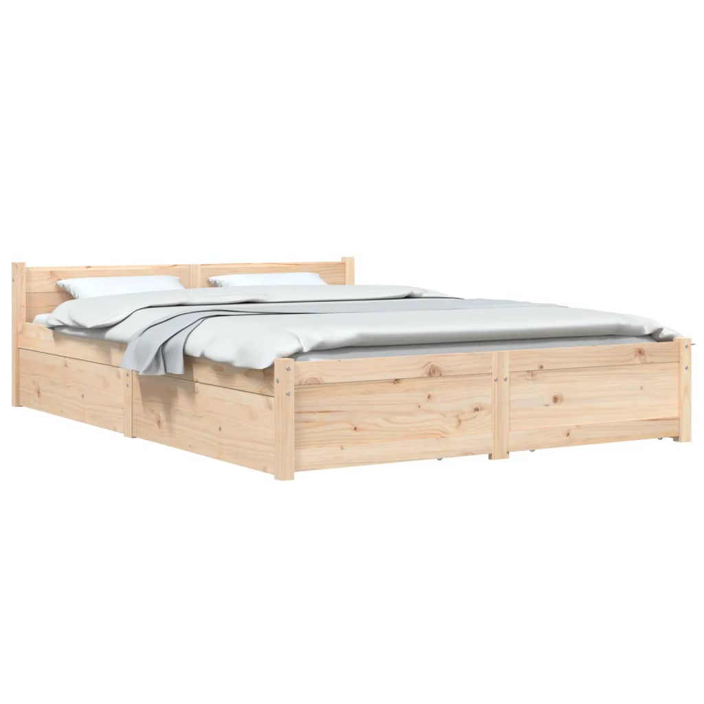 Okvir za krevet s ladicama 135 x 190 cm bračni