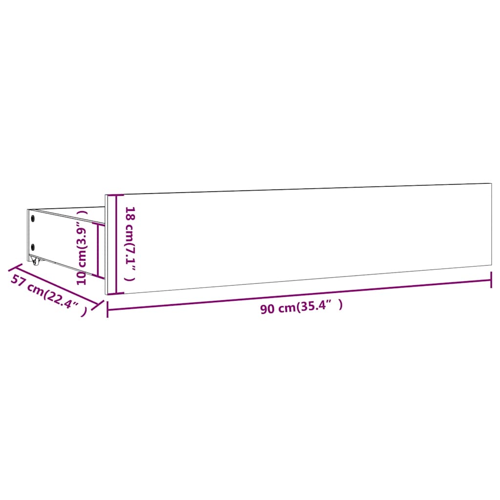 Okvir za krevet s ladicama bijeli 135 x 190 cm bračni