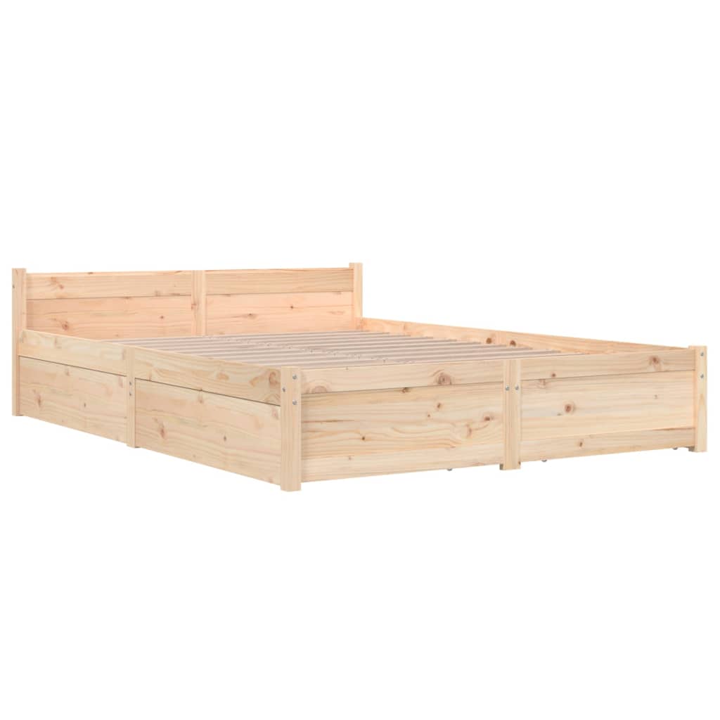 Okvir za krevet s ladicama 140 x 190 cm