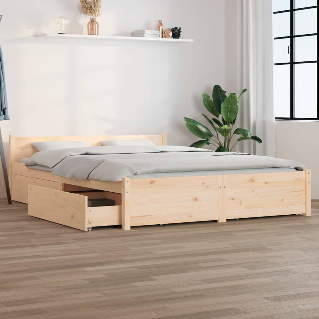 Okvir za krevet s ladicama 140 x 190 cm