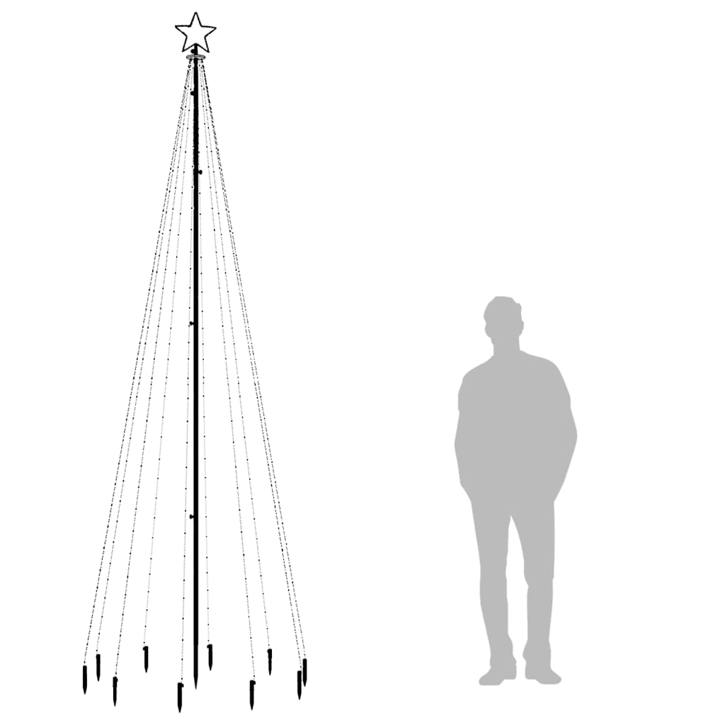 Božićno drvce sa šiljkom i 310 LED žarulja tople bijele 300 cm