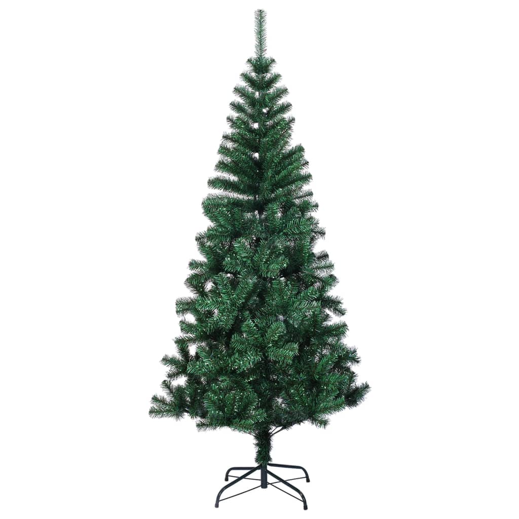 Umjetno božićno drvce s obojenim vrhovima zeleno 210 cm PVC