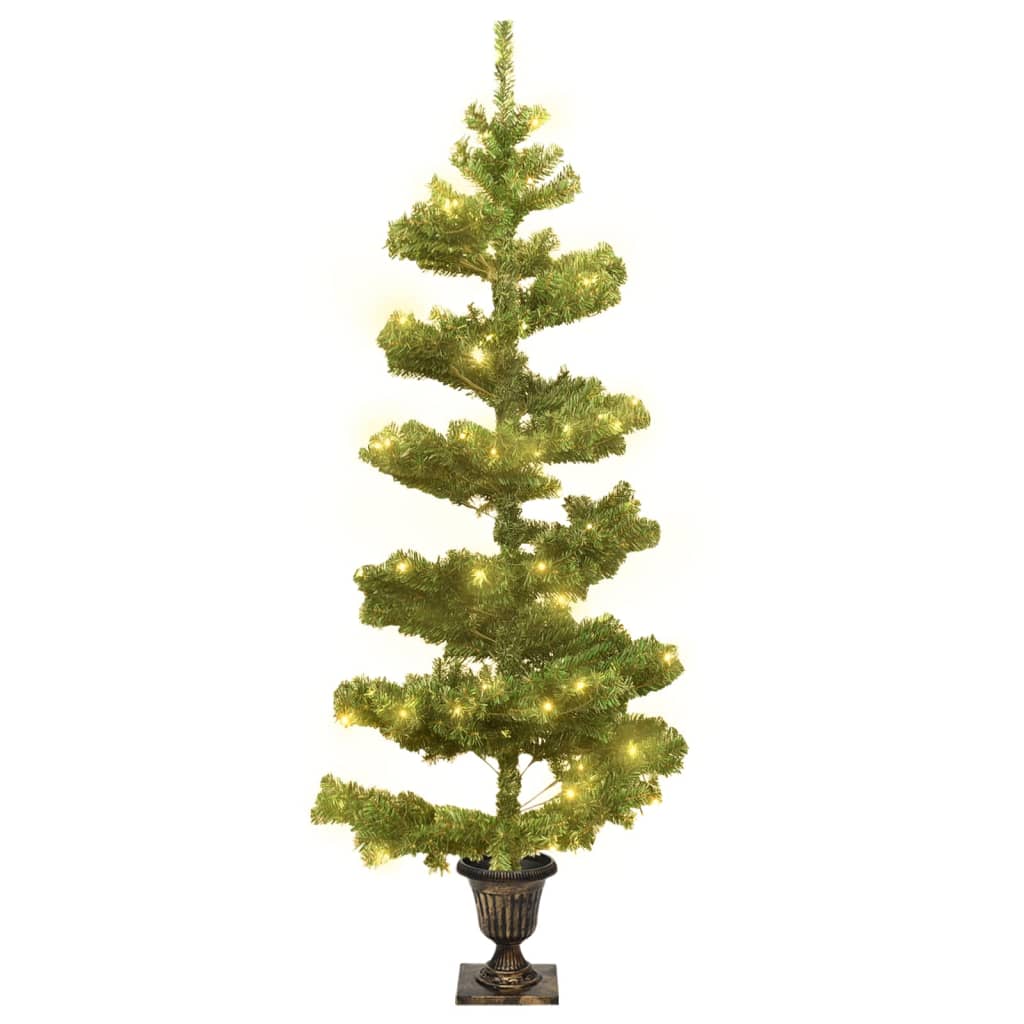Spiralno osvijetljeno božićno drvce s posudom zeleno 120 cm PVC