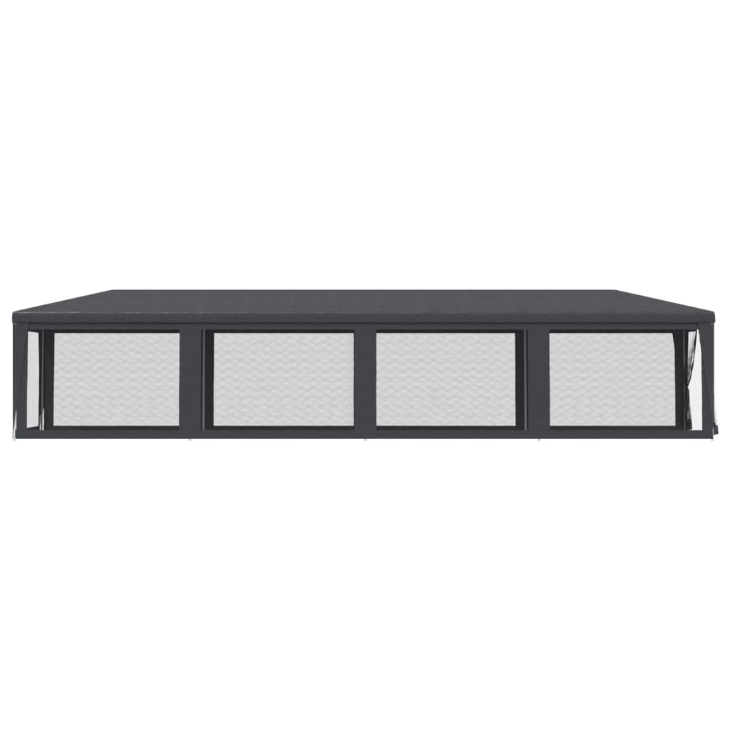 Šator za zabave 10 mrežastih bočnih zidova antracit 3x12 m HDPE