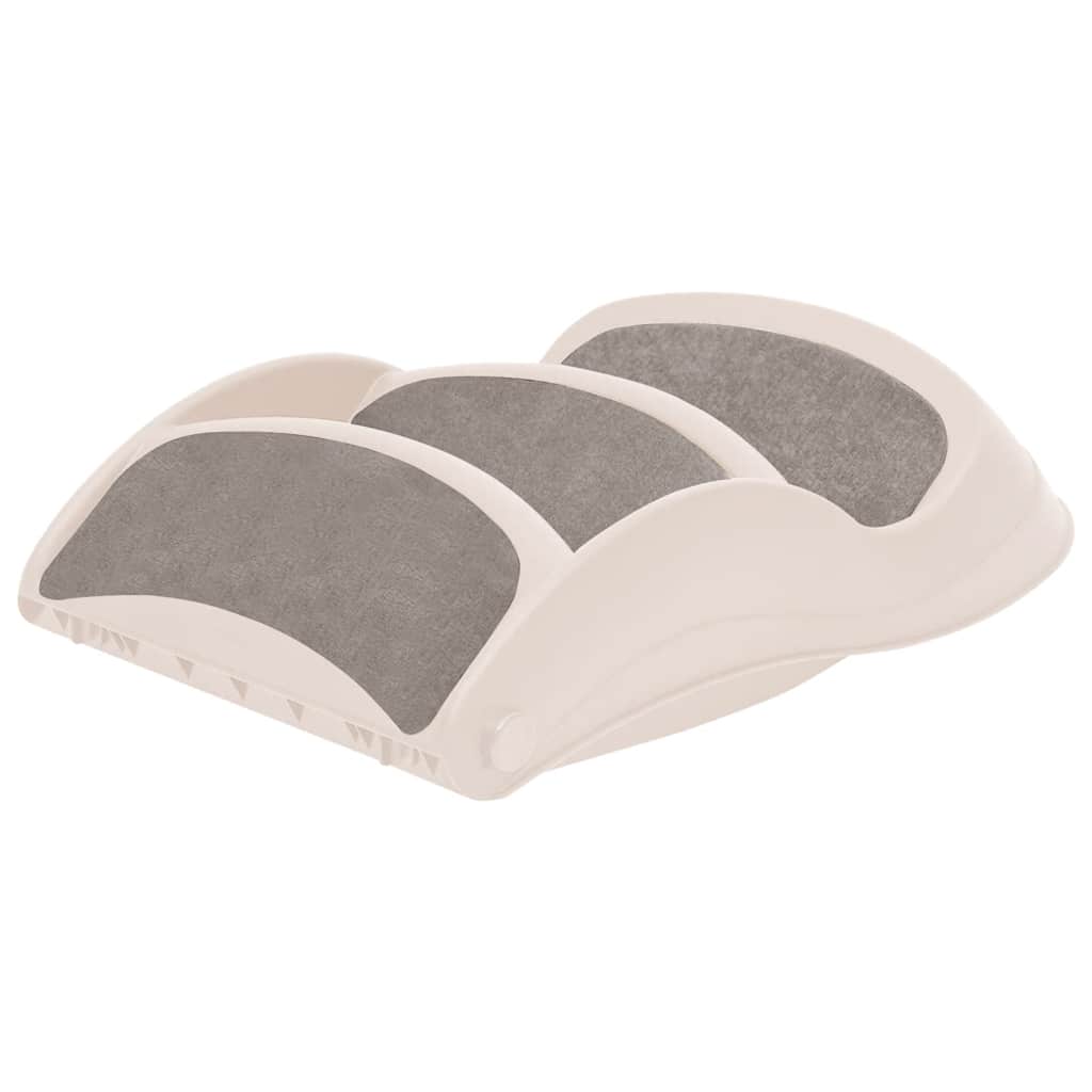 Sklopive ljestve za pse s 3 stepenice krem 50x38x38 cm plastika
