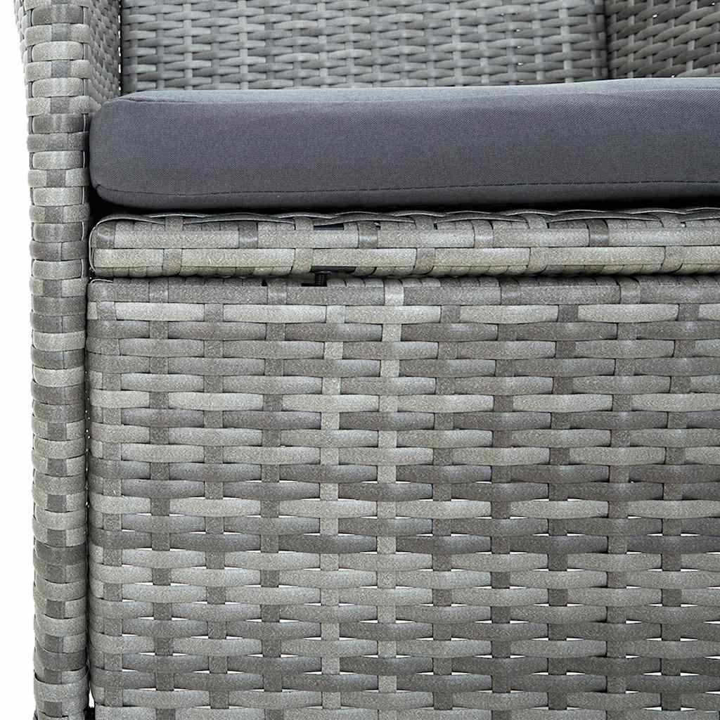 11-dijelni vrtni blagovaonski set s jastucima sivi