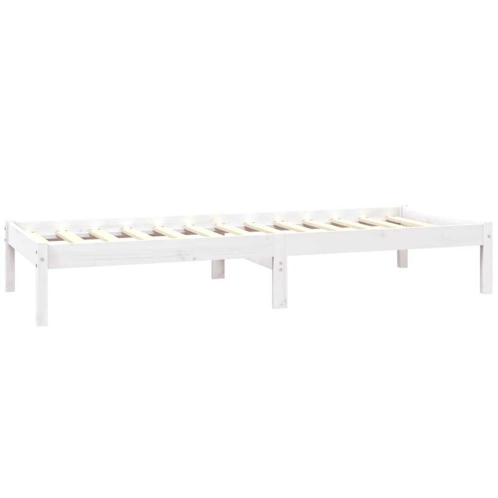 Okvir za krevet od borovine bijeli 75x190 cm jednokrevetni