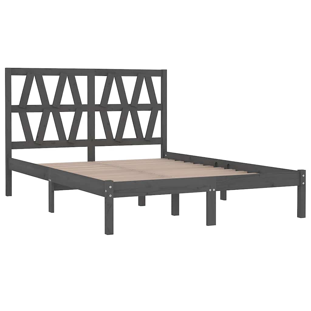 Okvir za krevet od masivne borovine sivi 200 x 200 cm