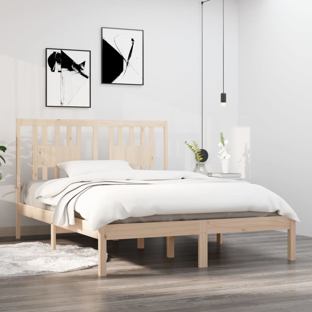 Okvir za krevet od masivnog drva 135 x 190 cm bračni