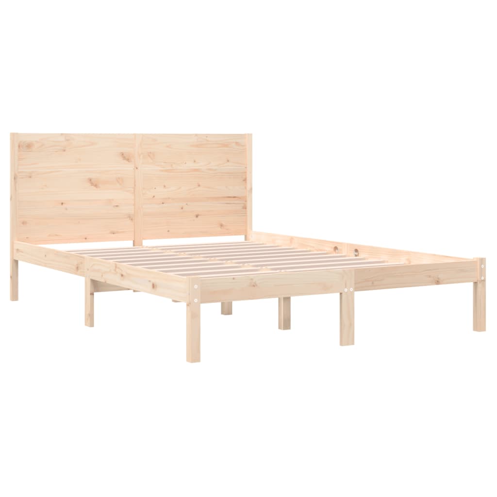 Okvir za krevet od masivnog drva 135 x 190 cm bračni