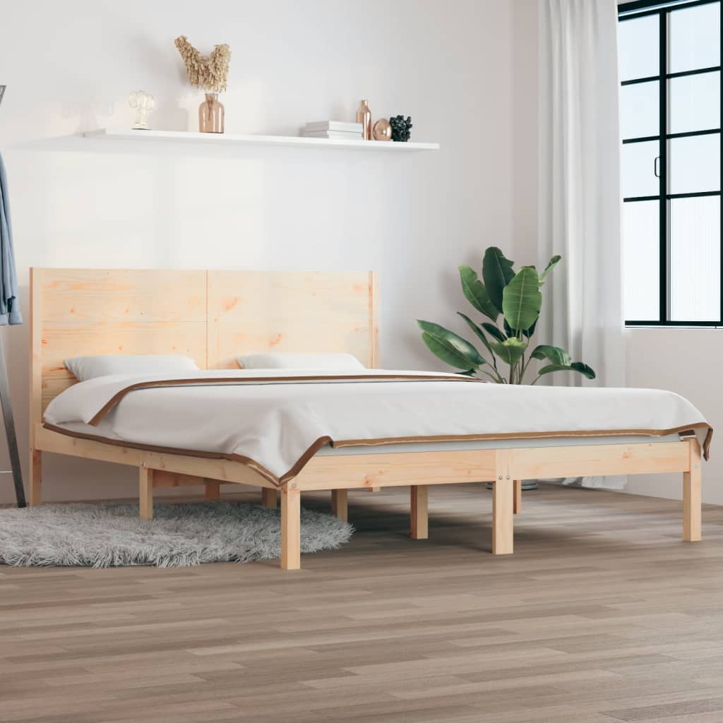 Okvir za krevet od masivnog drva 135 x 190 cm bračni