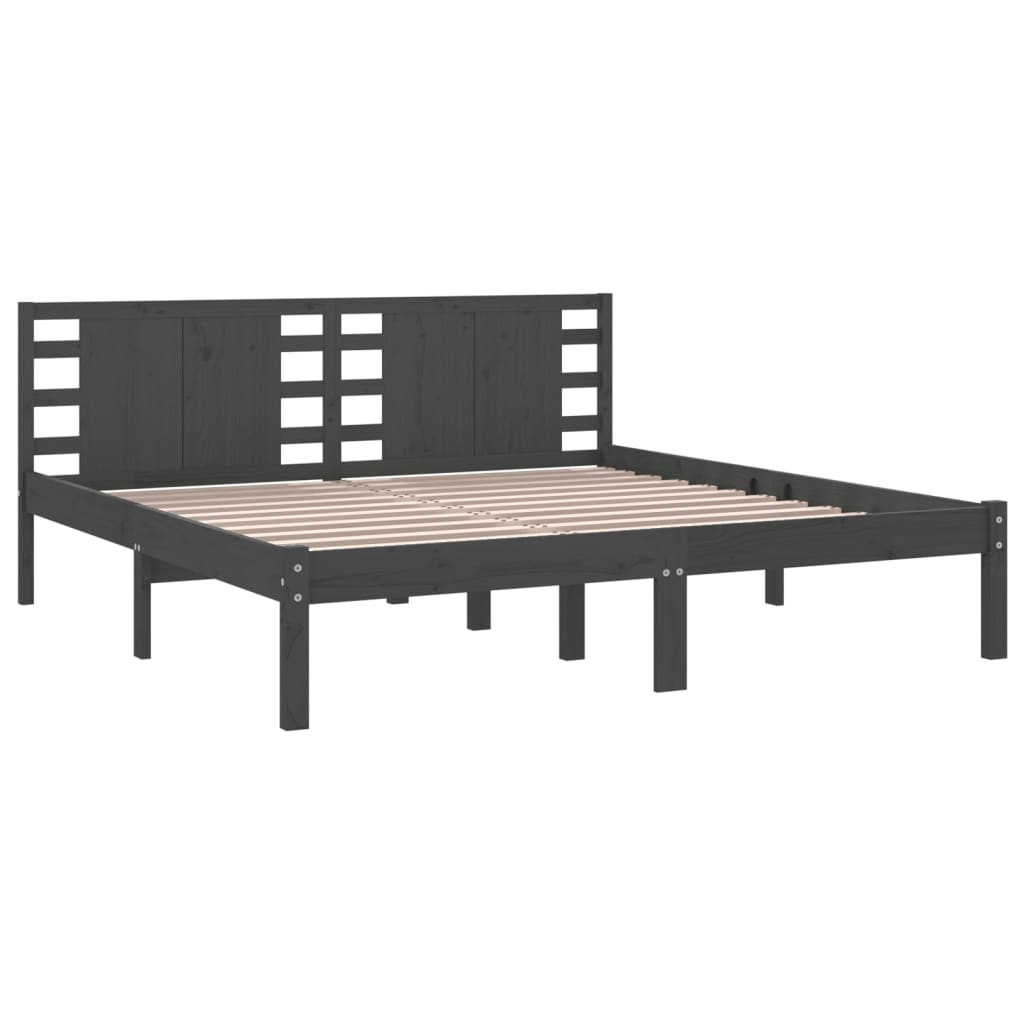 Okvir za krevet od masivne borovine sivi 200 x 200 cm