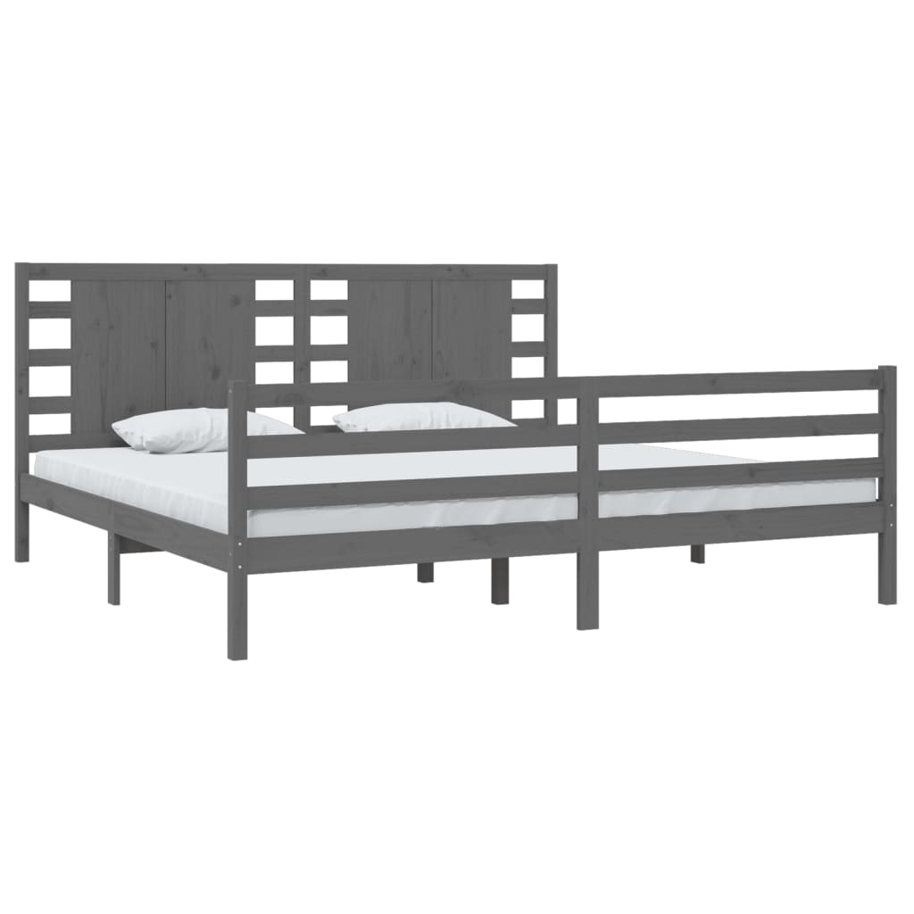 Okvir za krevet od masivne borovine sivi 200 x 200 cm