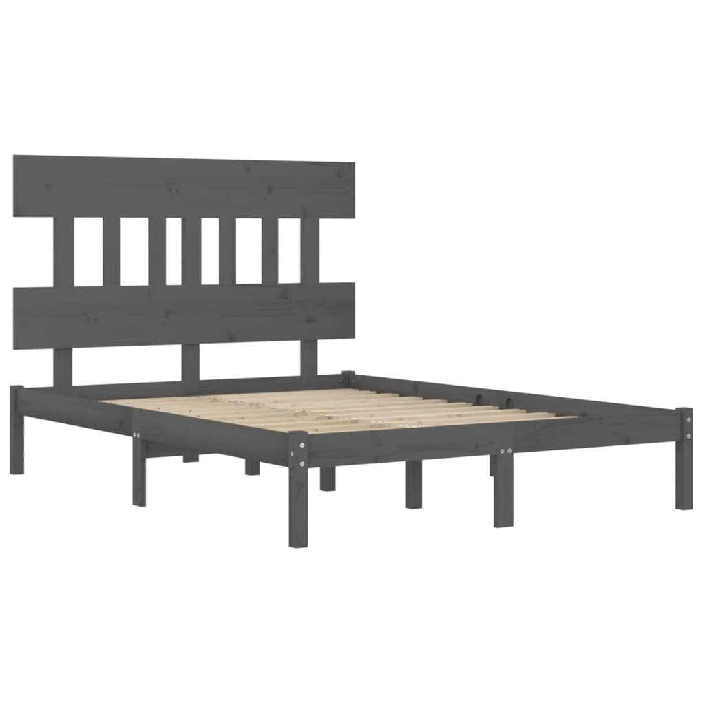 Okvir za krevet od masivne borovine sivi 200 x 200 cm