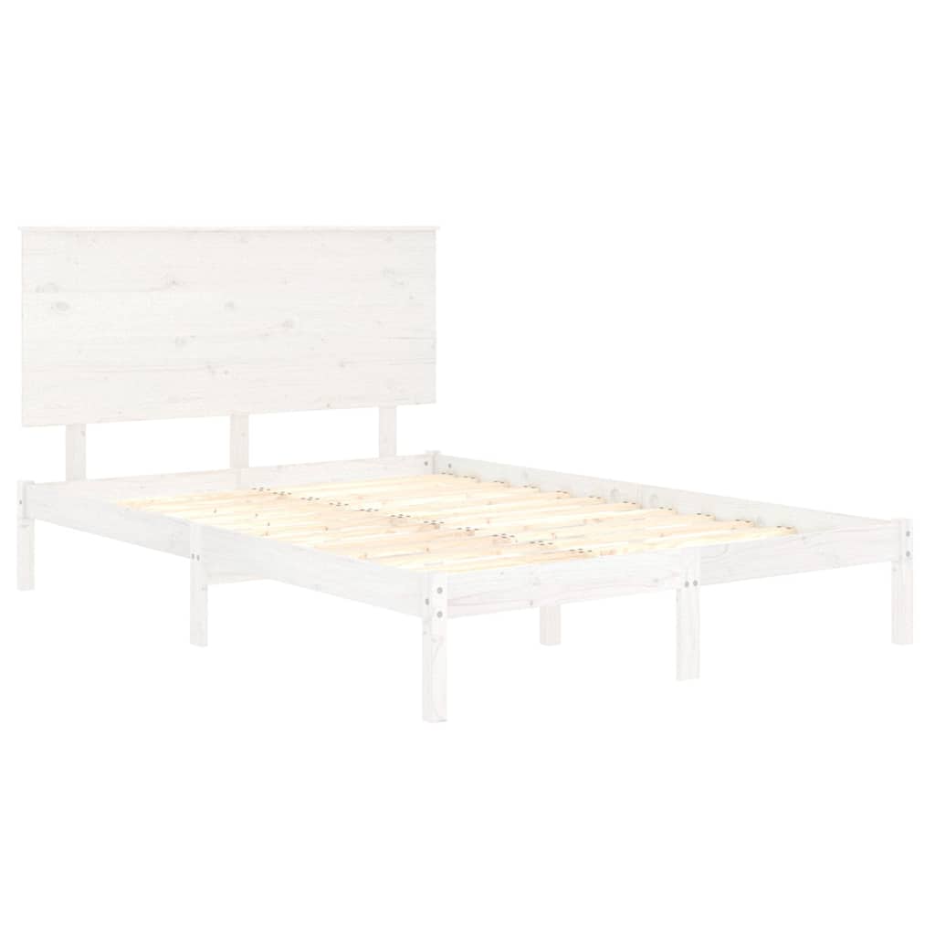 Okvir kreveta bez madraca bijeli 120 x 200 cm masivna borovina