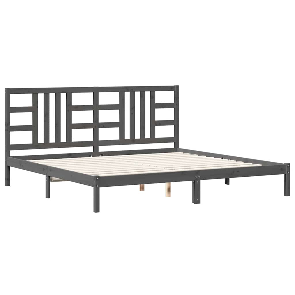Okvir za krevet od masivne borovine sivi 200 x 200 cm