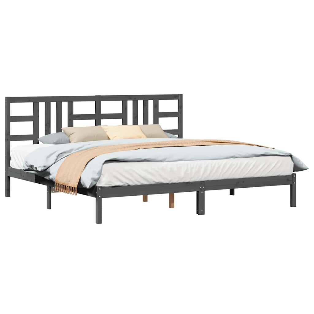 Okvir za krevet od masivne borovine sivi 200 x 200 cm