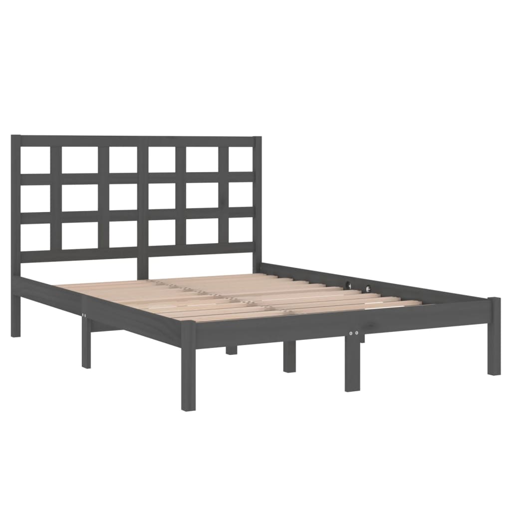 Okvir za krevet od masivne borovine sivi 200 x 200 cm