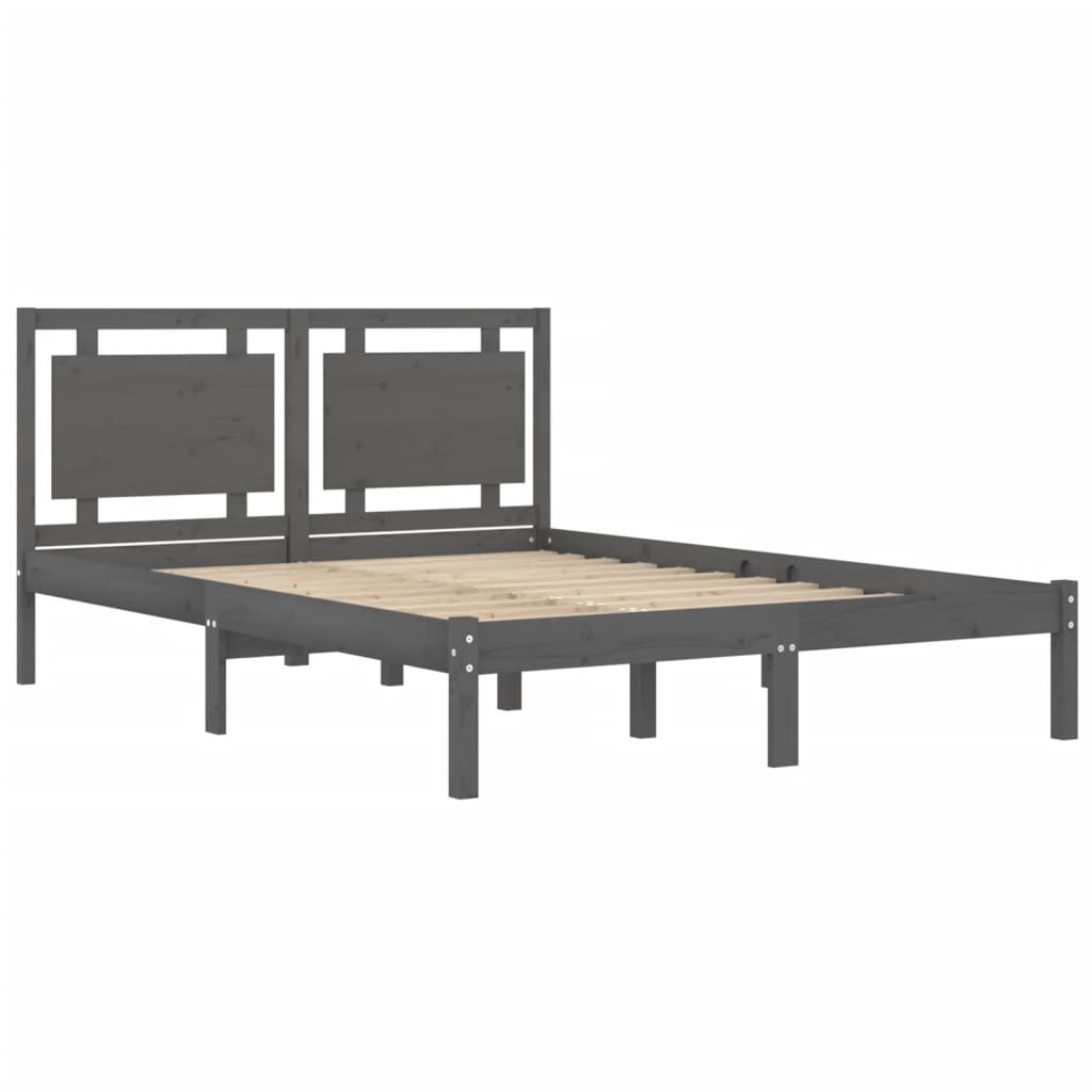 Okvir za krevet od masivne borovine sivi 200 x 200 cm