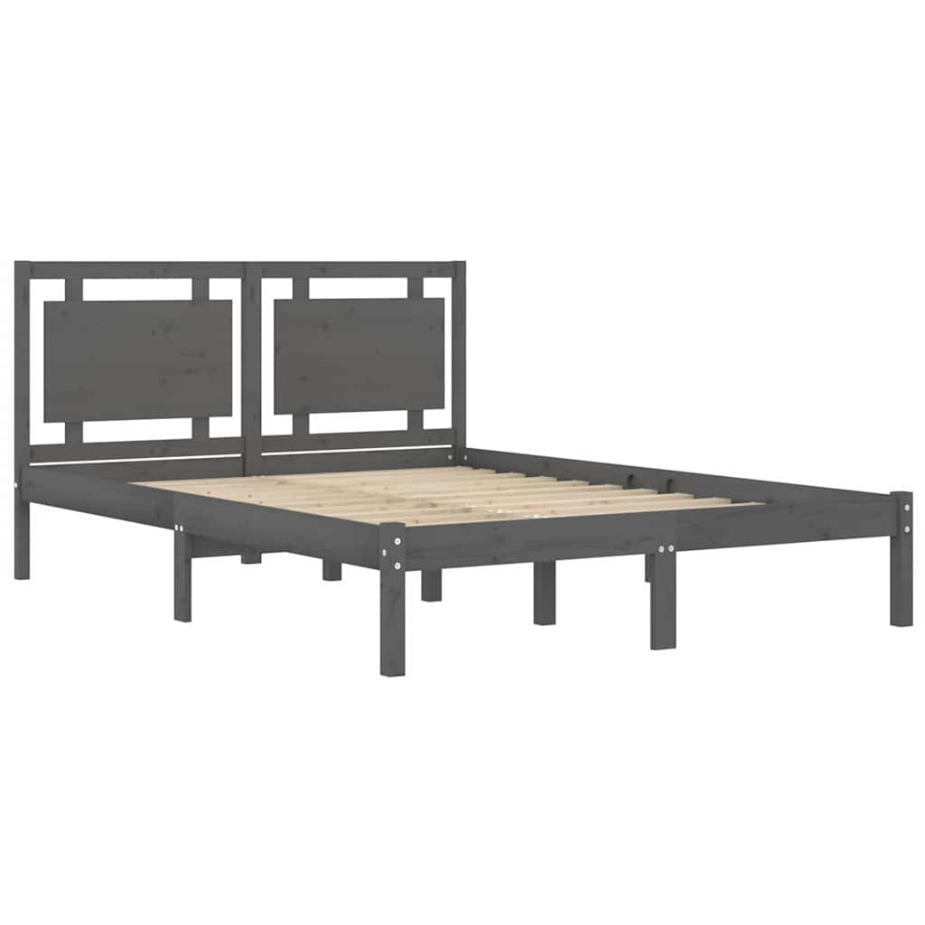 Okvir za krevet od masivne borovine sivi 200 x 200 cm