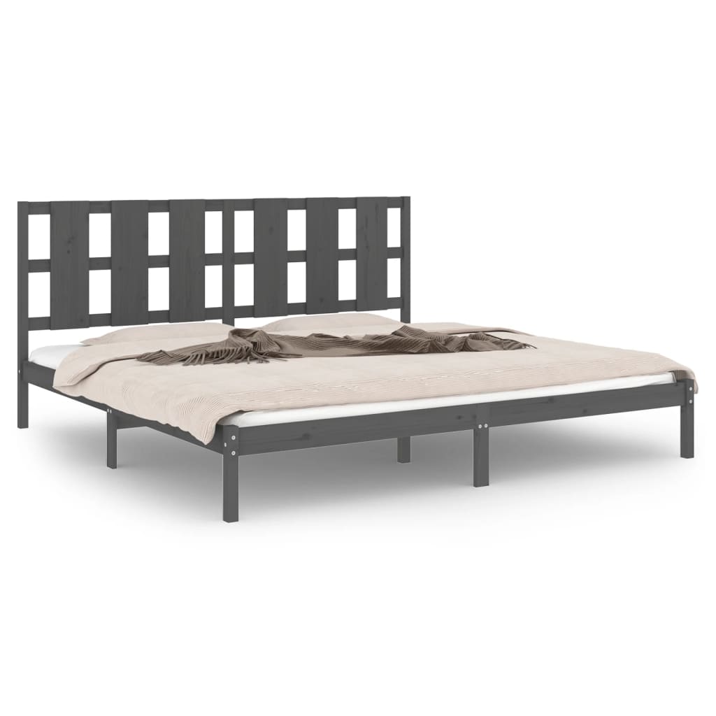 Okvir za krevet od masivne borovine sivi 200 x 200 cm
