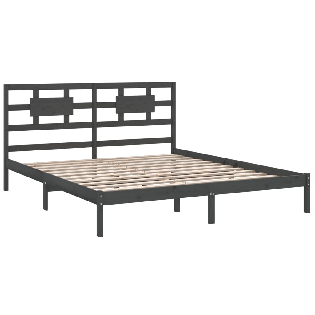 Okvir za krevet od masivne borovine sivi 200 x 200 cm